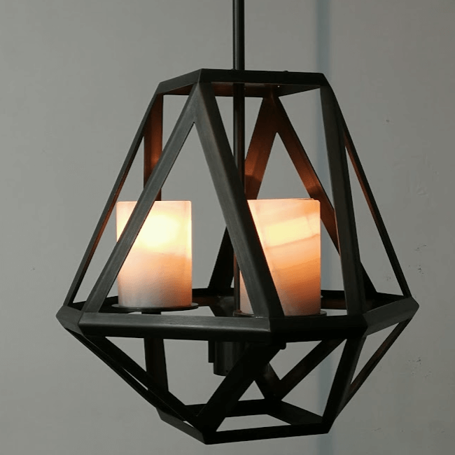 Candil poliédrico de herrería